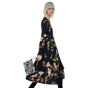 Zara Trafaluc Women's Long Sleeve Dress, Black Floral, Size XSmall